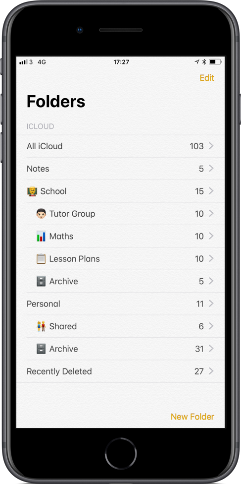 iPhone Notes Folders